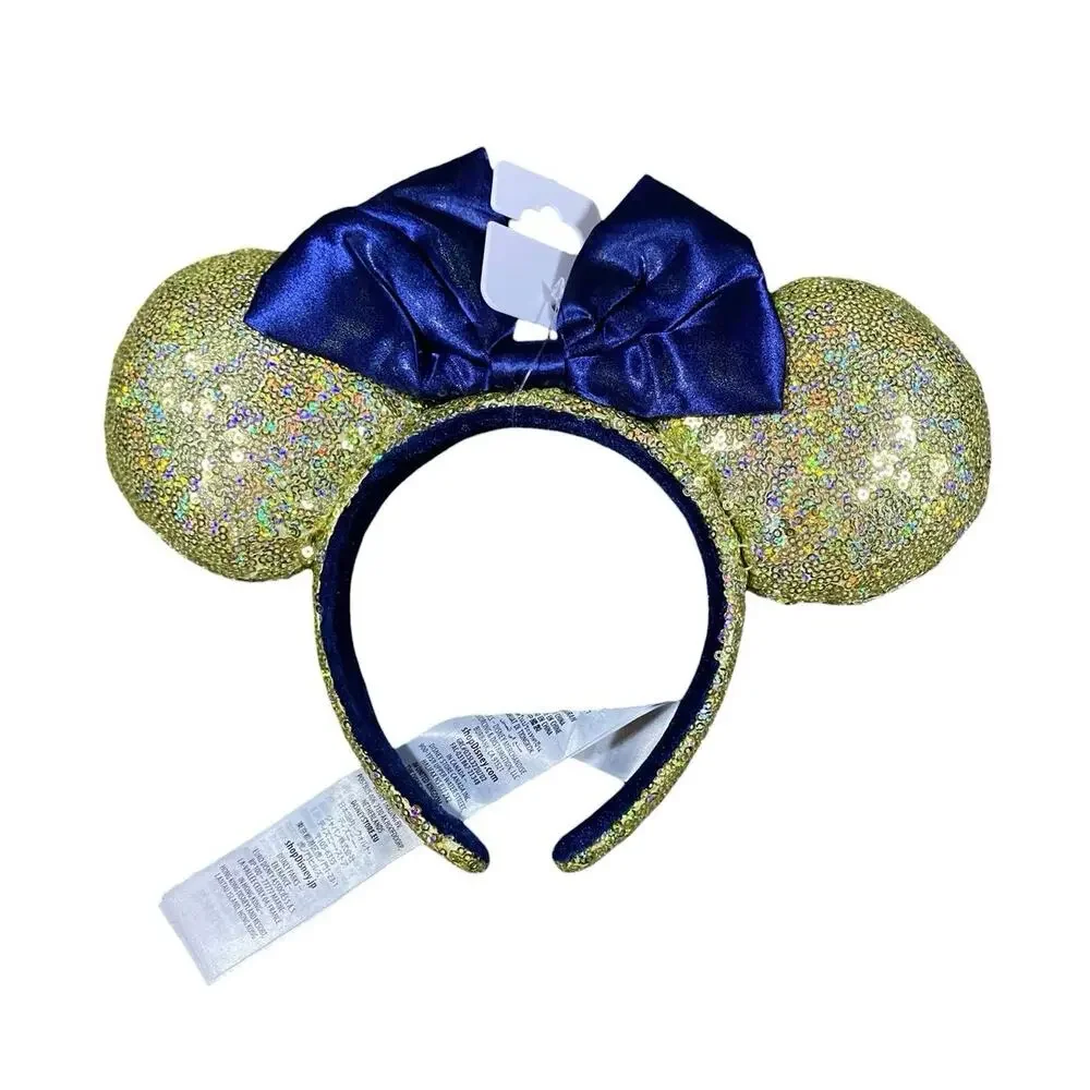 Disney Minnie Mouse Gold Glitter Ears Headband NWT